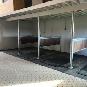 Wasplaatsrubber voor paardenstal